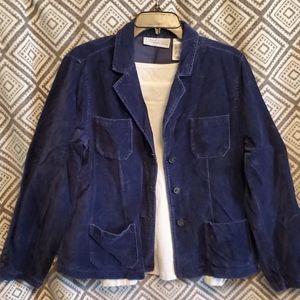 Navy Velveteen Blazer - XL